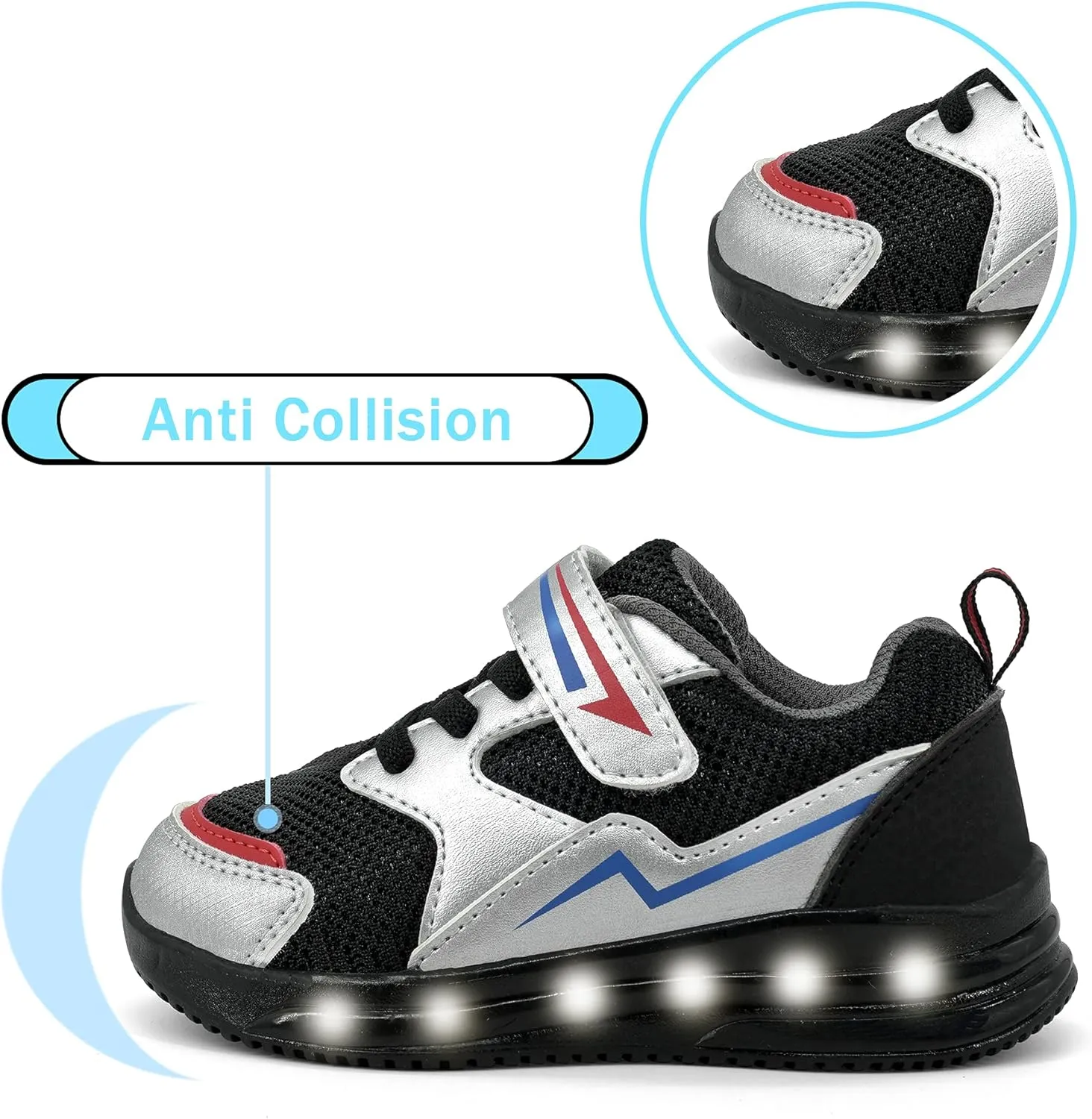 YESKIS Toddler Boys Girls Light Up Shoes LED Flashing Lightweight Mesh Breathable Adorable Running Sneakers for Toddler and Little Kid