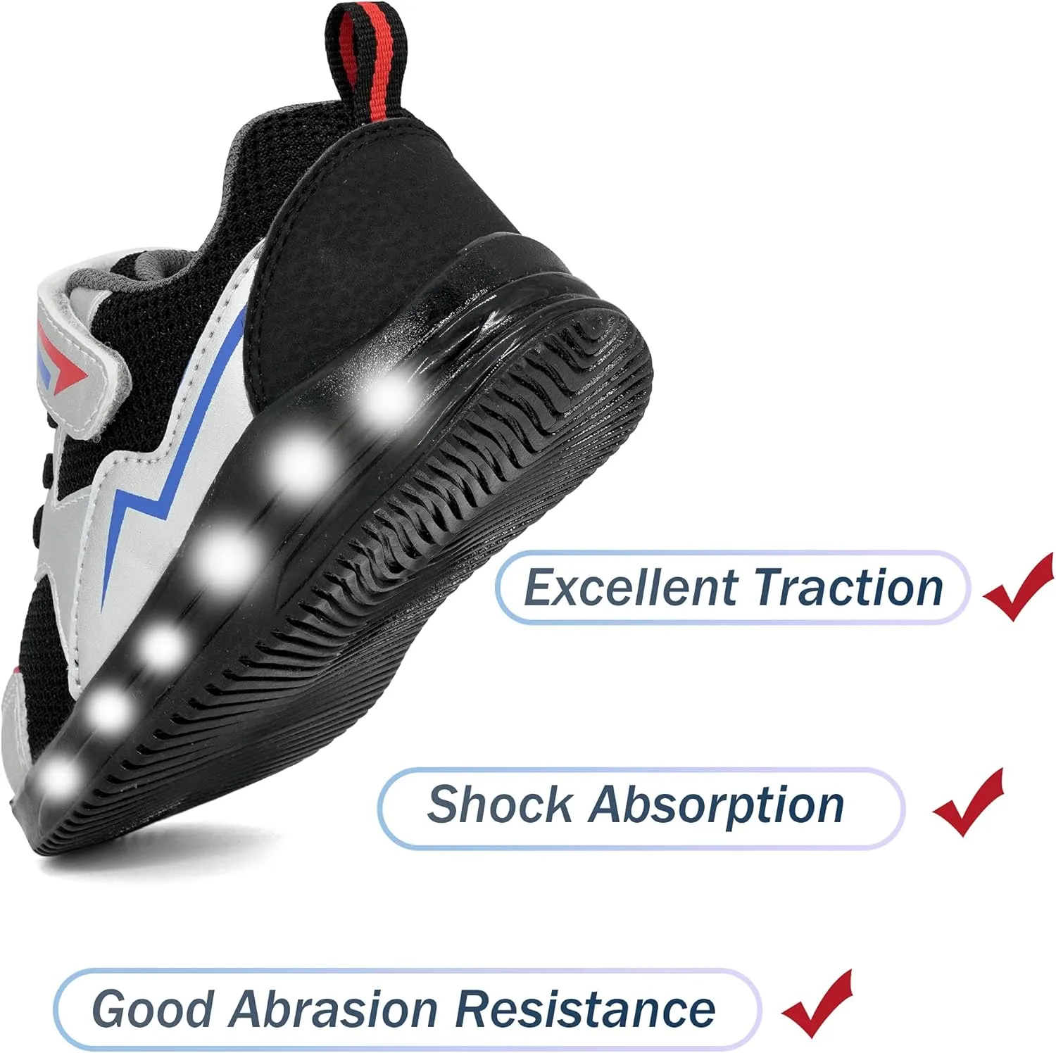 YESKIS Toddler Boys Girls Light Up Shoes LED Flashing Lightweight Mesh Breathable Adorable Running Sneakers for Toddler and Little Kid