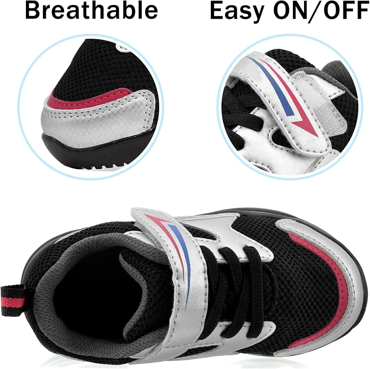 YESKIS Toddler Boys Girls Light Up Shoes LED Flashing Lightweight Mesh Breathable Adorable Running Sneakers for Toddler and Little Kid