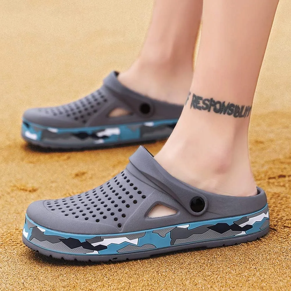 YUKTOPA Mens Garden Clogs Mules Anti-Slip Water Shoes Breathable Sandals Outdoor Beach Shower Slippers