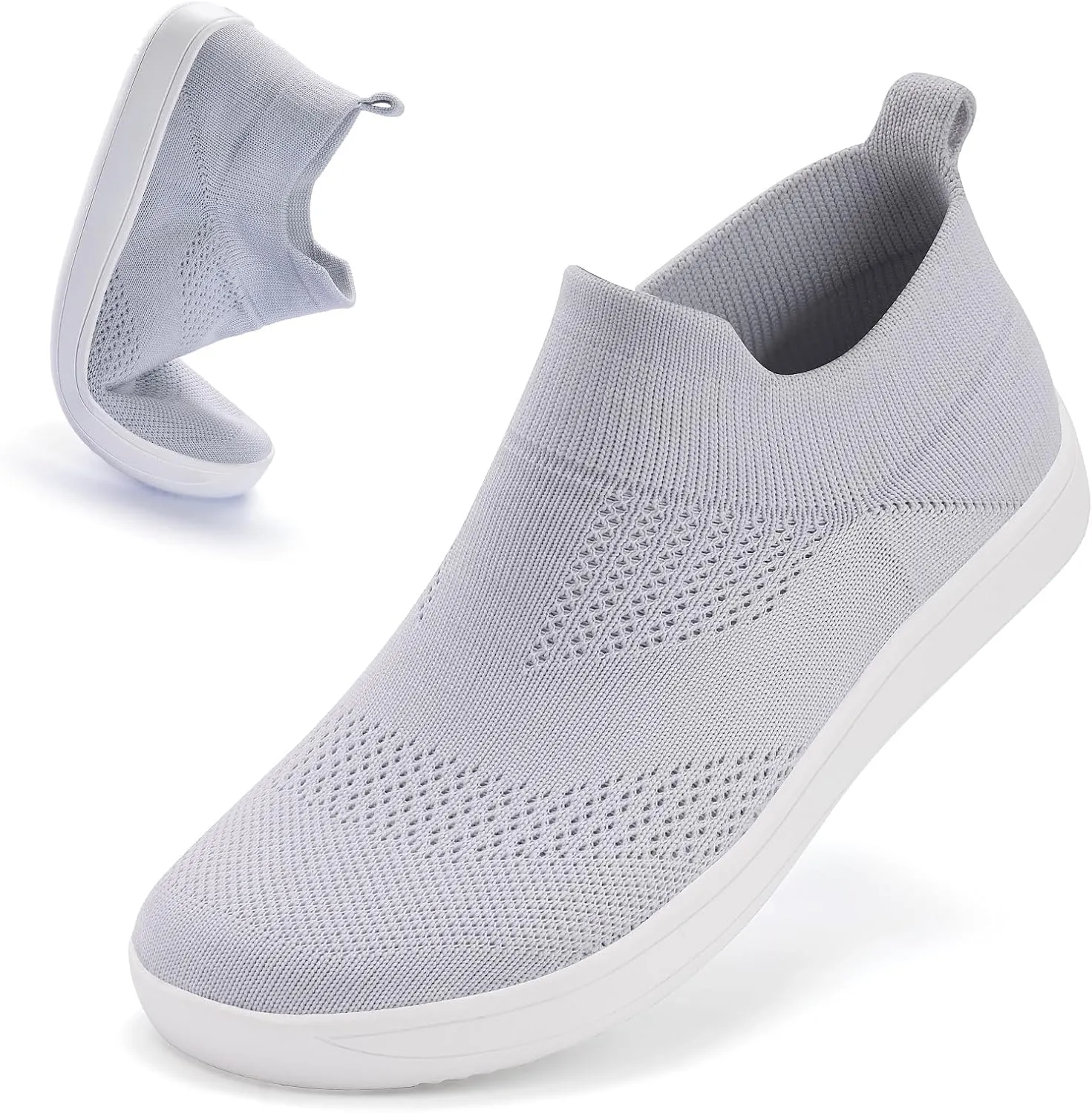 ZYEN Wide Toe Box Shoes Women Wide Width Sneakers Zero Drop Minimalist Barefoot Shoes Comfort Non-Slip Wide Running Walking Shoes