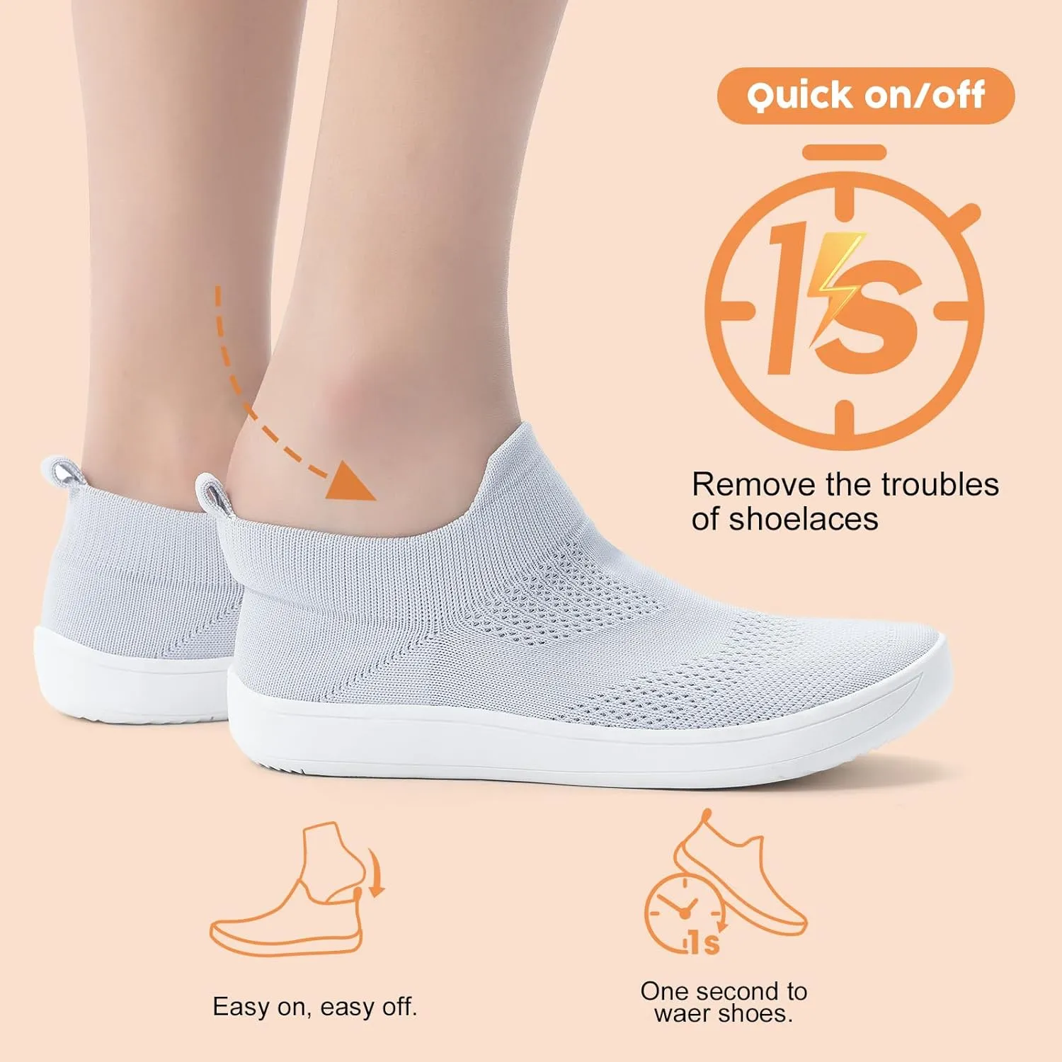 ZYEN Wide Toe Box Shoes Women Wide Width Sneakers Zero Drop Minimalist Barefoot Shoes Comfort Non-Slip Wide Running Walking Shoes