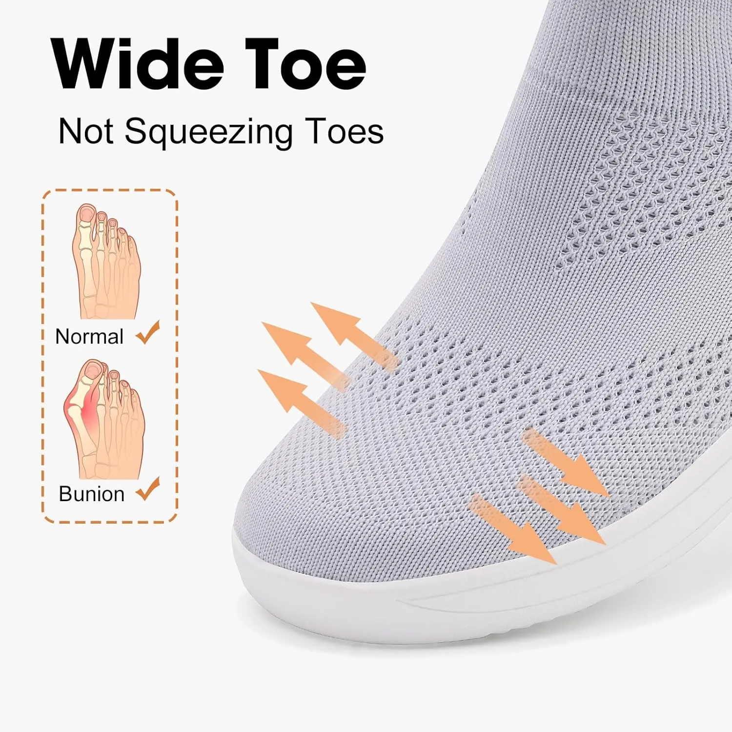 ZYEN Wide Toe Box Shoes Women Wide Width Sneakers Zero Drop Minimalist Barefoot Shoes Comfort Non-Slip Wide Running Walking Shoes